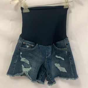 JOE’S JEANS MATERNITY DISTRESSED SHORTS 28